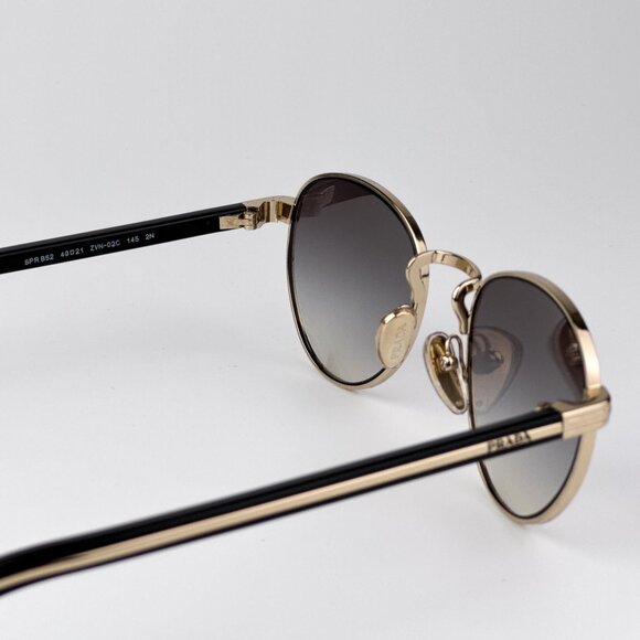 Prada PRB52S Sunglasses – Gold Round Frame Grey Gradient Lenses | Model ZVN02C - Picture 8 of 9